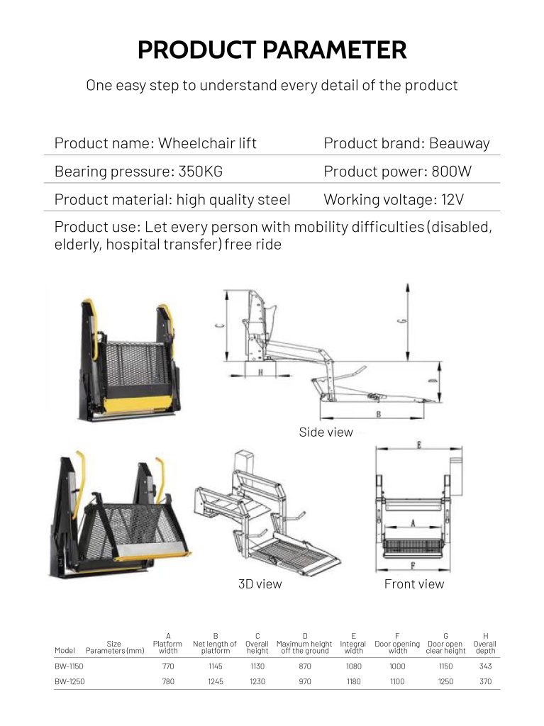 Beauway Wheelchair Lift – Hydraulic Accessibility Lift Platform