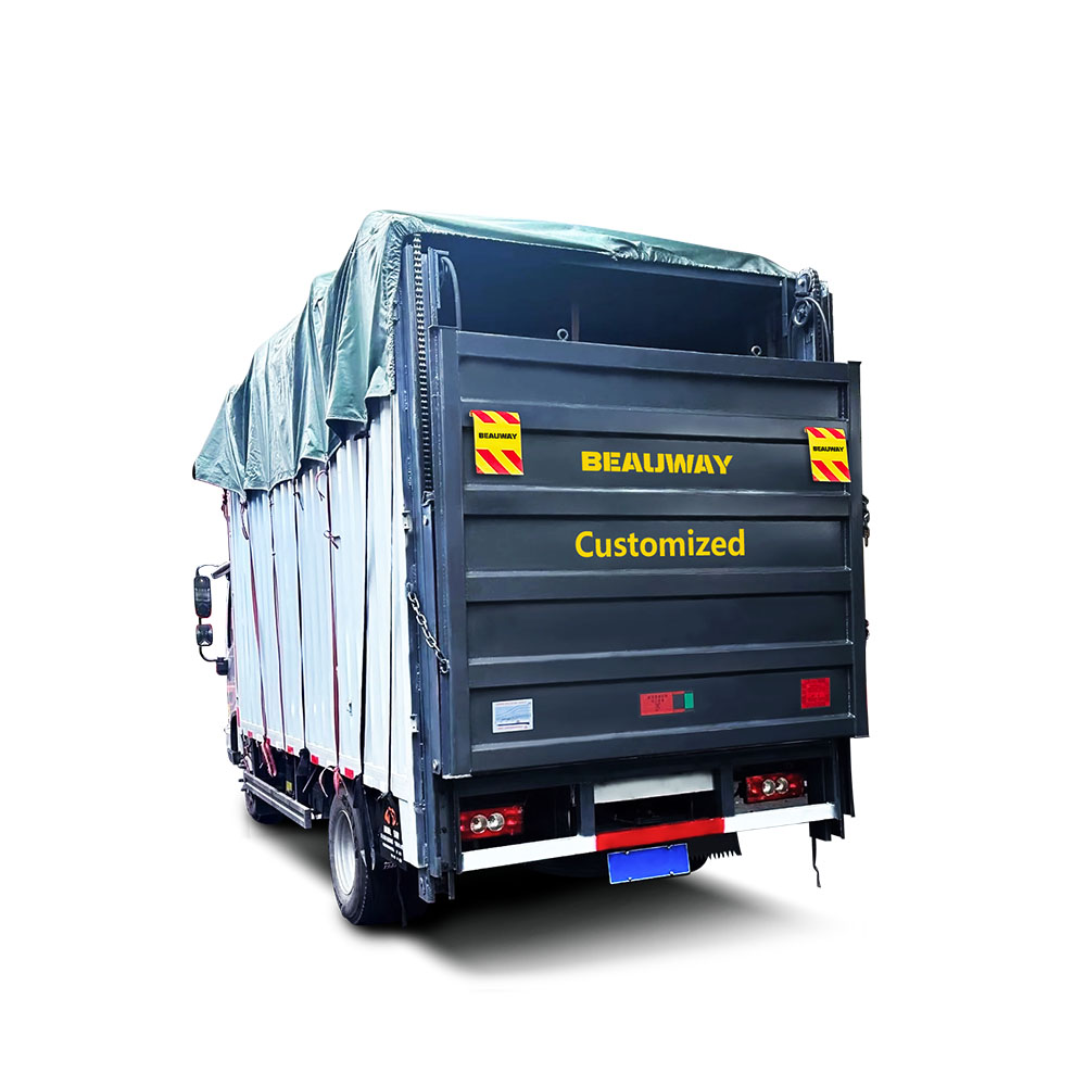 Heavy duty tail lift installed on logistics truck