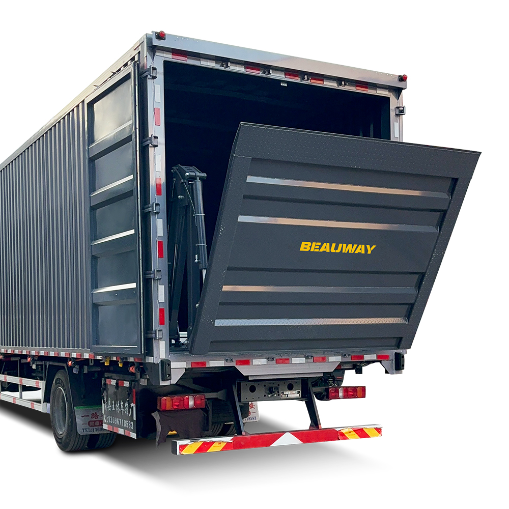 Heavy duty tail lift installed on logistics truck