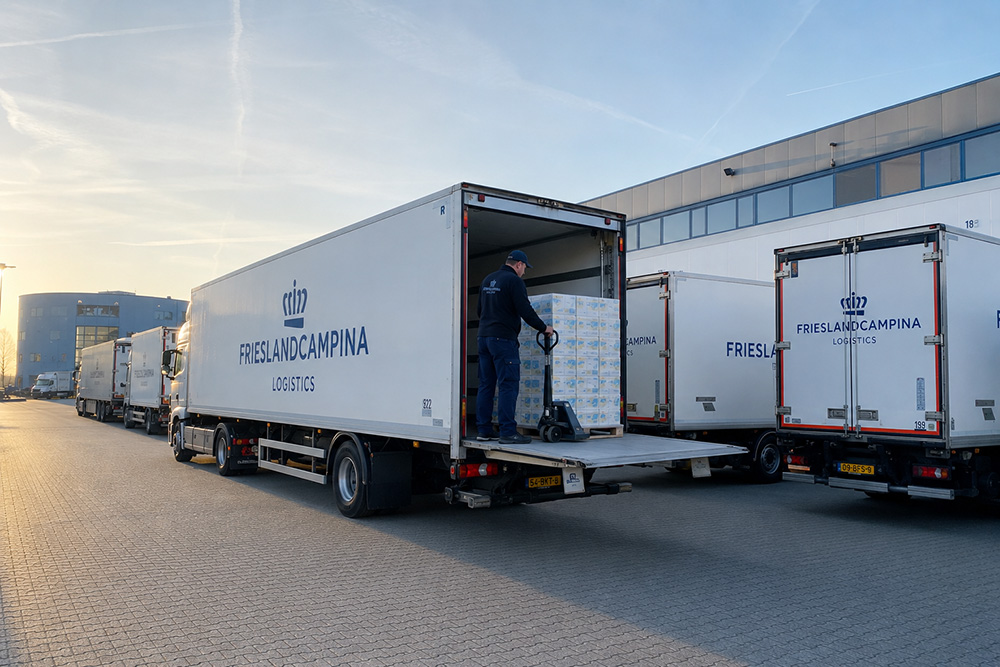 Dutch dairy fleet vertical column tail lift cold chain operation