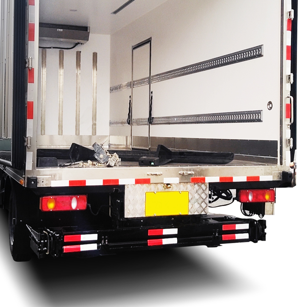 Certified technician conducting annual tail lift LOLER inspection and load test