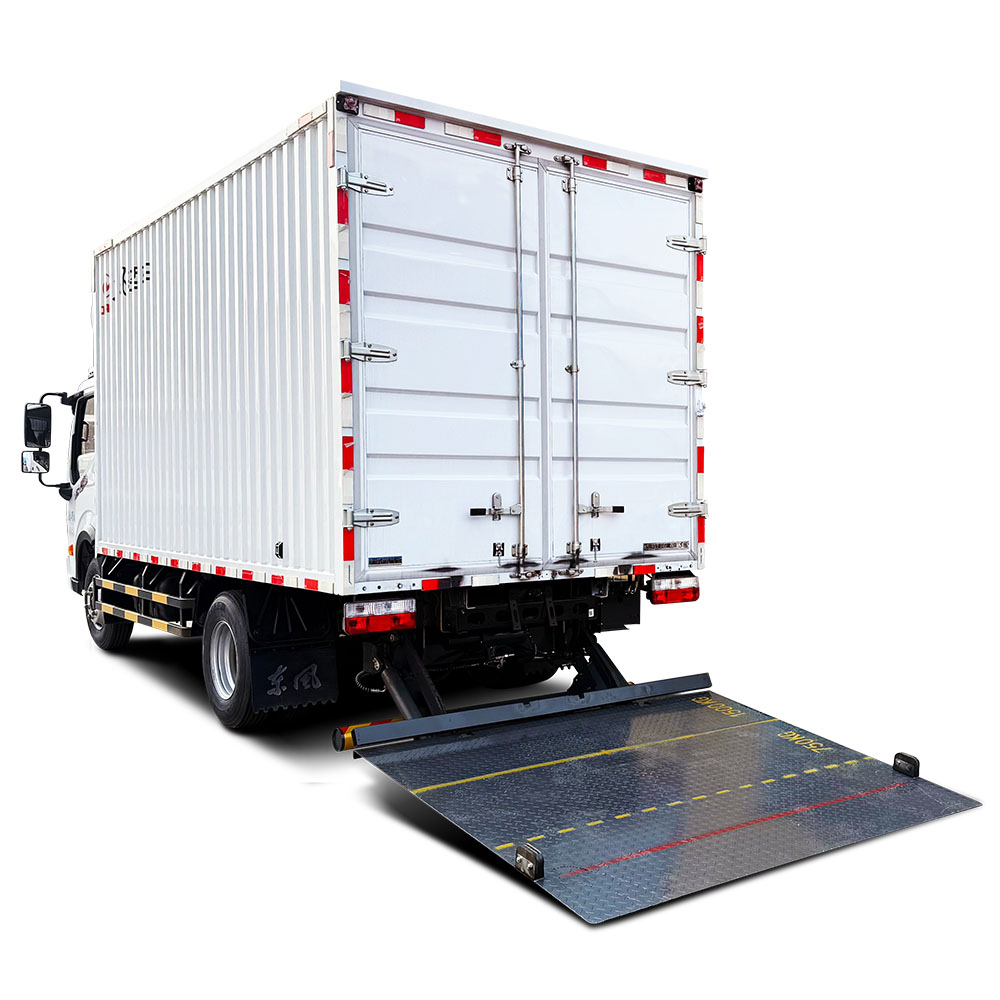 Truck liftgate in folded position ready for transit