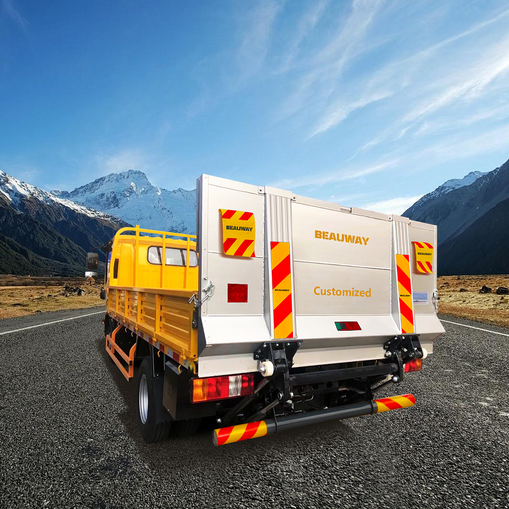 Comparison of cantilever and folding tail lift configurations on commercial trucks